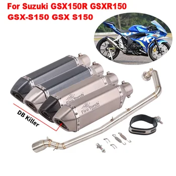 Para Suzuki GSX150R GSXR150 GSX-S150 GSX-S150 Completo Sistema de Frente de Tubos de Moto GP de Escape Link Silenciador Removível Com DB Killer