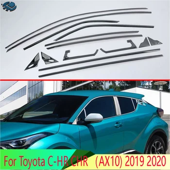 Para a Toyota C-RH CHR AX10 2019 2020 Acessórios do Carro do Corpo Estilo Vara de Aço Inoxidável Janela Decore Janela Tira de Guarnição