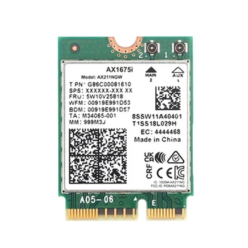 AX1675I Cartão wi-FI, wi-Fi 6E M. de Chave 2 E CNVio 2 Tri Banda De 2,4 G/5G/6Ghz Placa de rede sem Fio AX211 para Bluetooth 5.2 Suporte Ganhe 10
