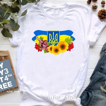 Roupas femininas Pássaro Colorido Ucrânia Flor Imprimir T-Shirt de Verão Meninas de Moda Tops de Manga Curta Camiseta Femme Harajuku Camisa