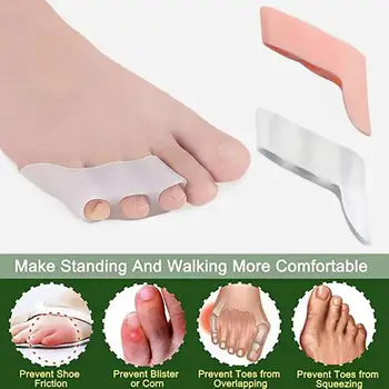1 Par de Novos Separadores do Dedo do pé Corretor de Joanete Silicone Straightener do Espaçador Ortopédicos Dedos L1O6