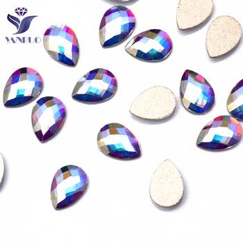 YanRuo Net Faceta Queda Flatback Diamante Acessórios Glitter Cristal Strass DIY Fazer Jóias Para a Arte do Prego Decorações