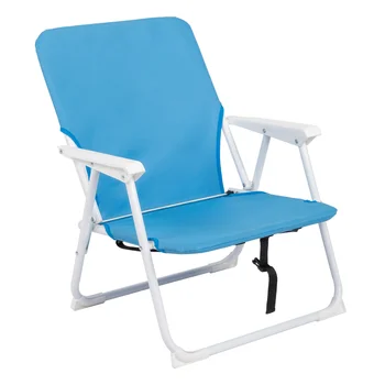 Oxford Cadeira com a Tabela do Lado Exterior Cadeira de Pesca Acampamento de Luz Portátil, Cadeiras de Praia Dobrável Cadeira ao ar livre Azul 56*60*63 cm