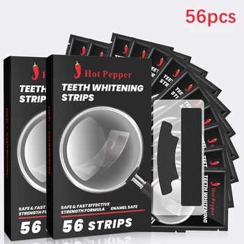 Carvão novo Dentes Tiras de Clareamento Dental Odontologia Clareador PAP 56Pcs Profissionais de Remoção de Manchas Brancas Ferramenta Activado