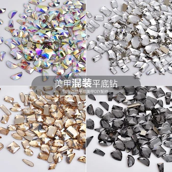 100PCS/Set a Arte do Prego de pedra de Strass de Vidro do Diamante Decoração de Unhas de Diamante Aurora Televisão de Diamante 3D Nail DIY Decoração