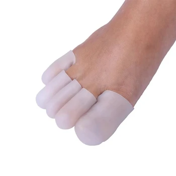 4Pcs=2Pairs Dedo Protetor de Dedo do pé de Gel de Silicone Capa Alívio da Dor, Prevenção de Bolhas e Calos Prego Ferramentas de Cuidados com os Pés Separadores