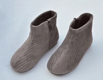 Botas De Meninos Filhos De Inverno Sapatos De Veludo Tecido Em Volta Do Dedo Do Pé De Zíper Crianças Garotas Grandes Menino Zapatos Chaussure SandQ 2022 Outono De Novo