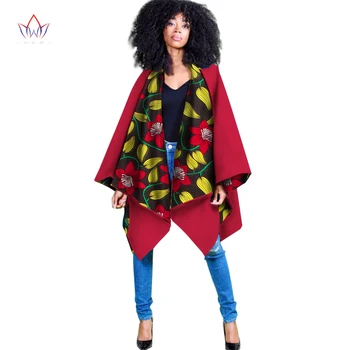 Moda das Mulheres Africanas Casaco Vintage Étnica Outwear Coats Casual Top de Manga Longa Poncho Plus Size 6XL África Senhora Roupas WY1614