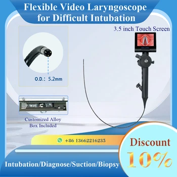 Sensorendo 5.2 mm flexível de Vídeo Laryngoscope com 3.5 Polegadas Touchscreen para Intubação Difícil